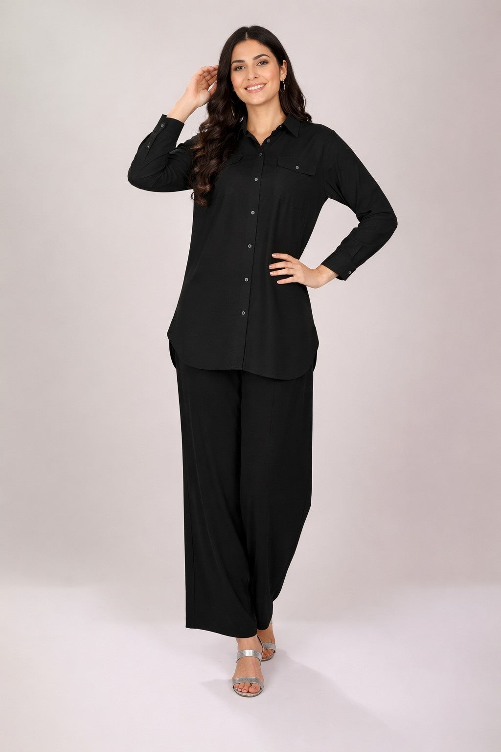 Black Cotton Co-Ord Set