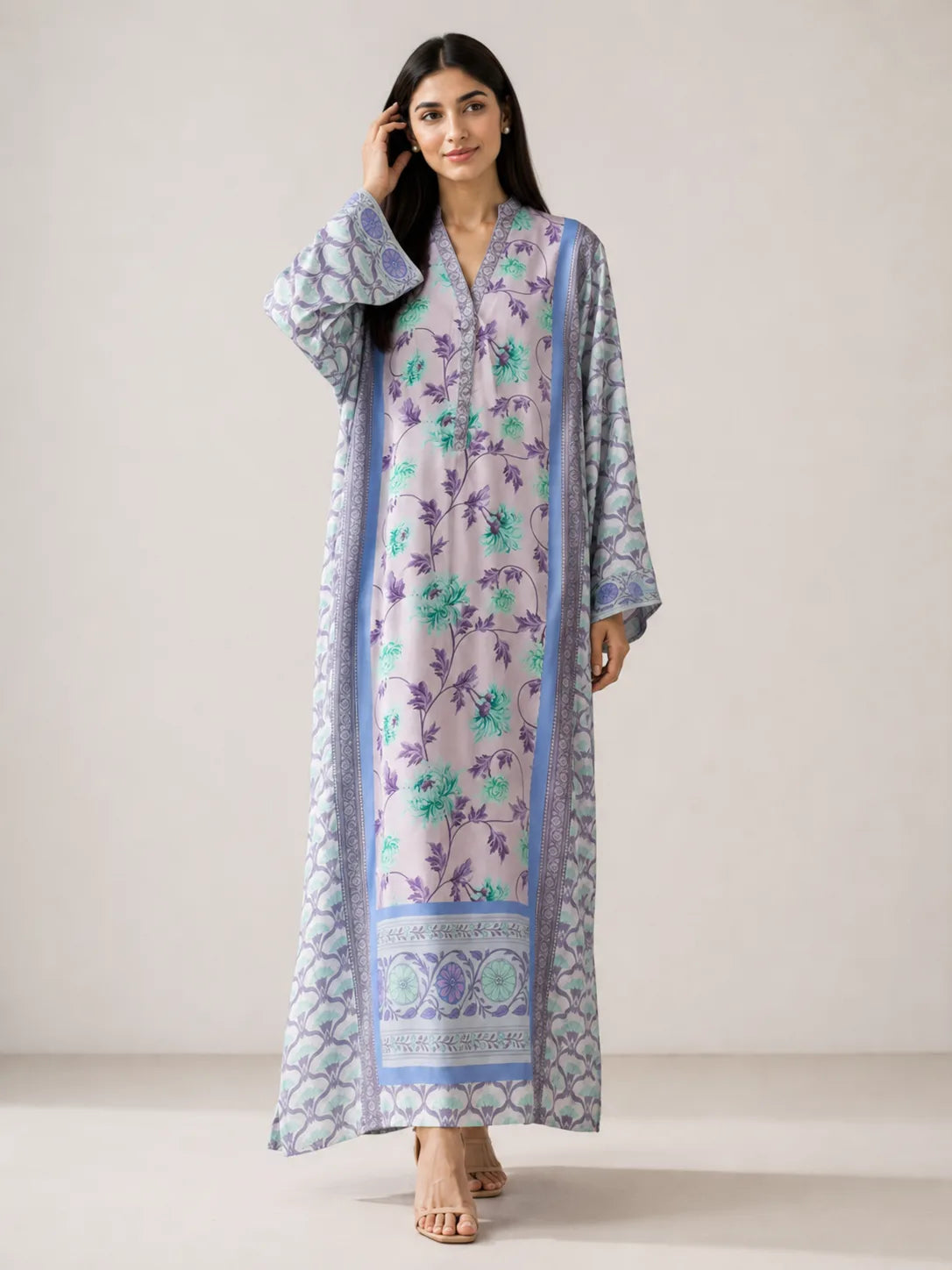 Lavender 1PC Printed Kaftan