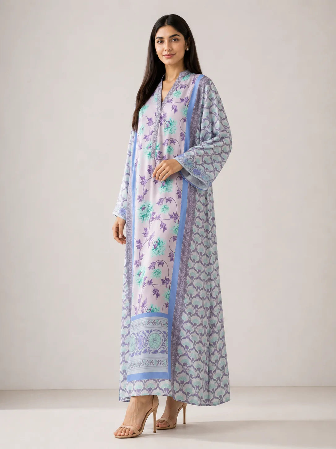 Lavender 1PC Printed Kaftan