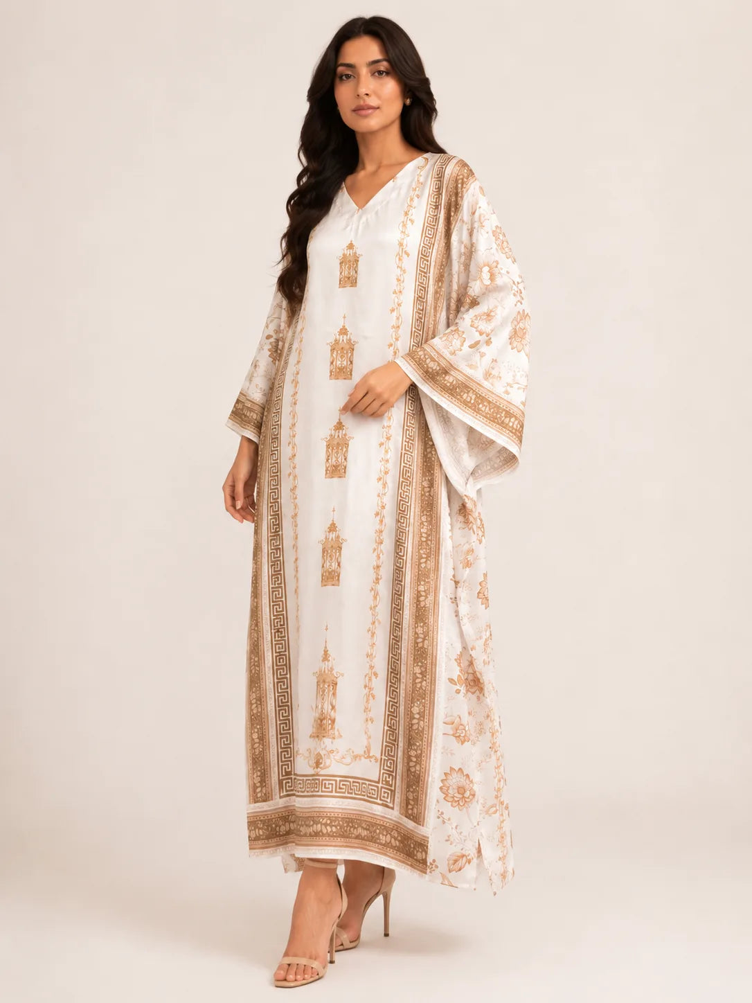Pearl Mist 1PC Printed Kaftan