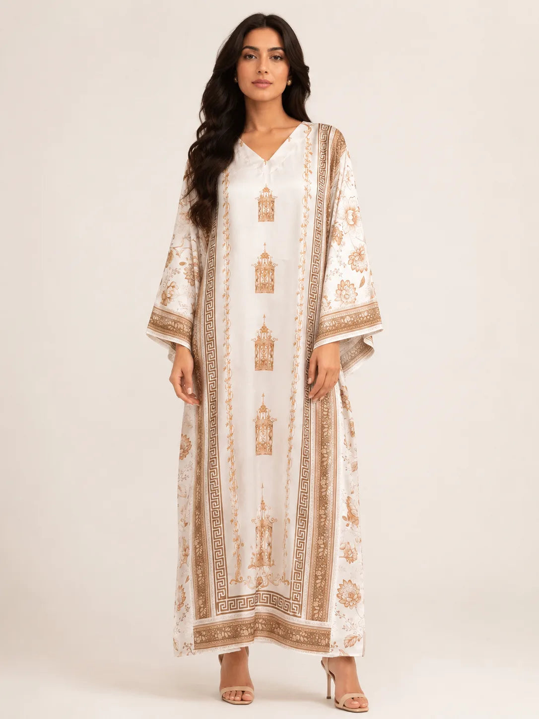 Pearl Mist 1PC Printed Kaftan