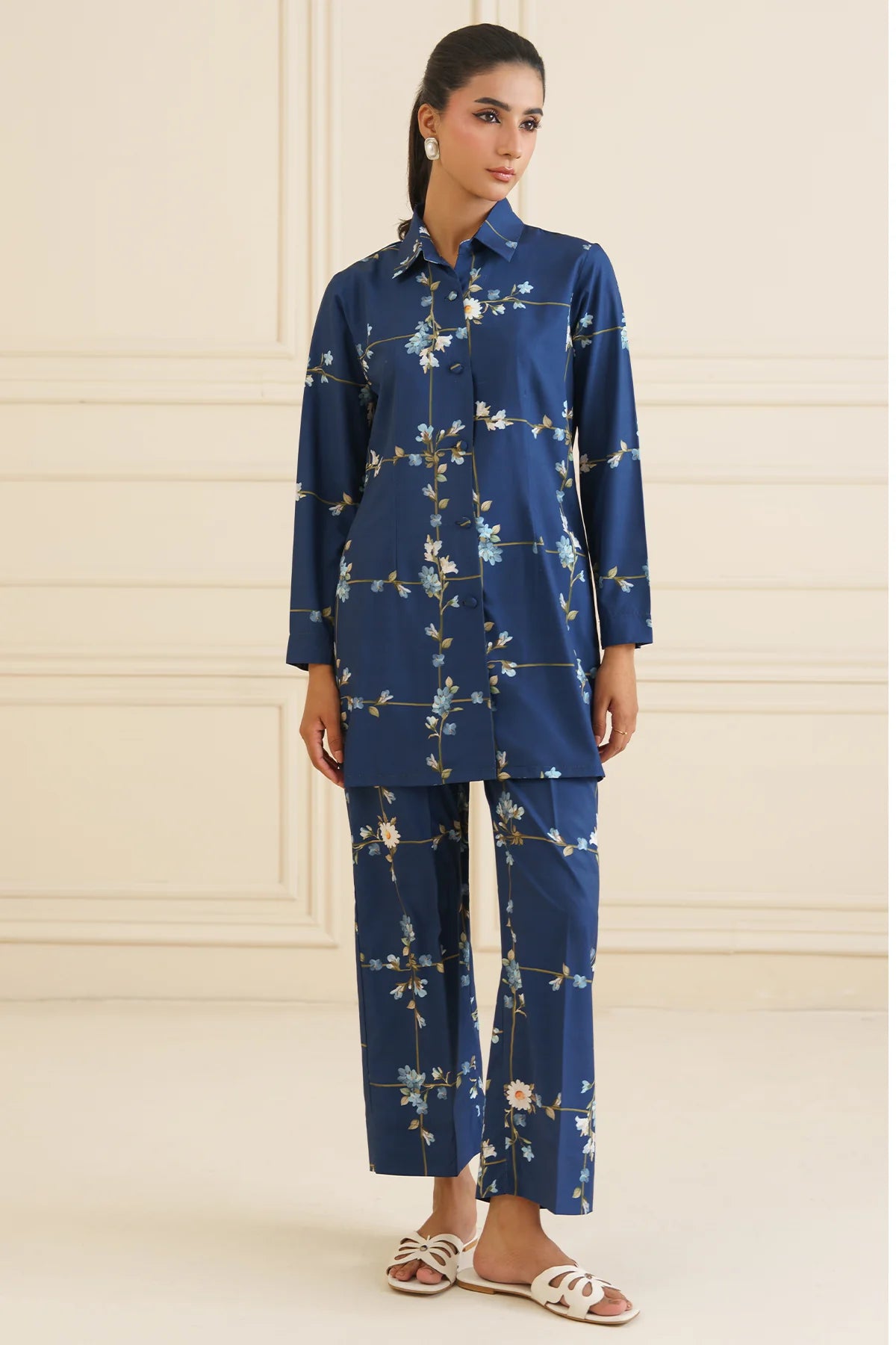 Blue Floral Co Ord Set