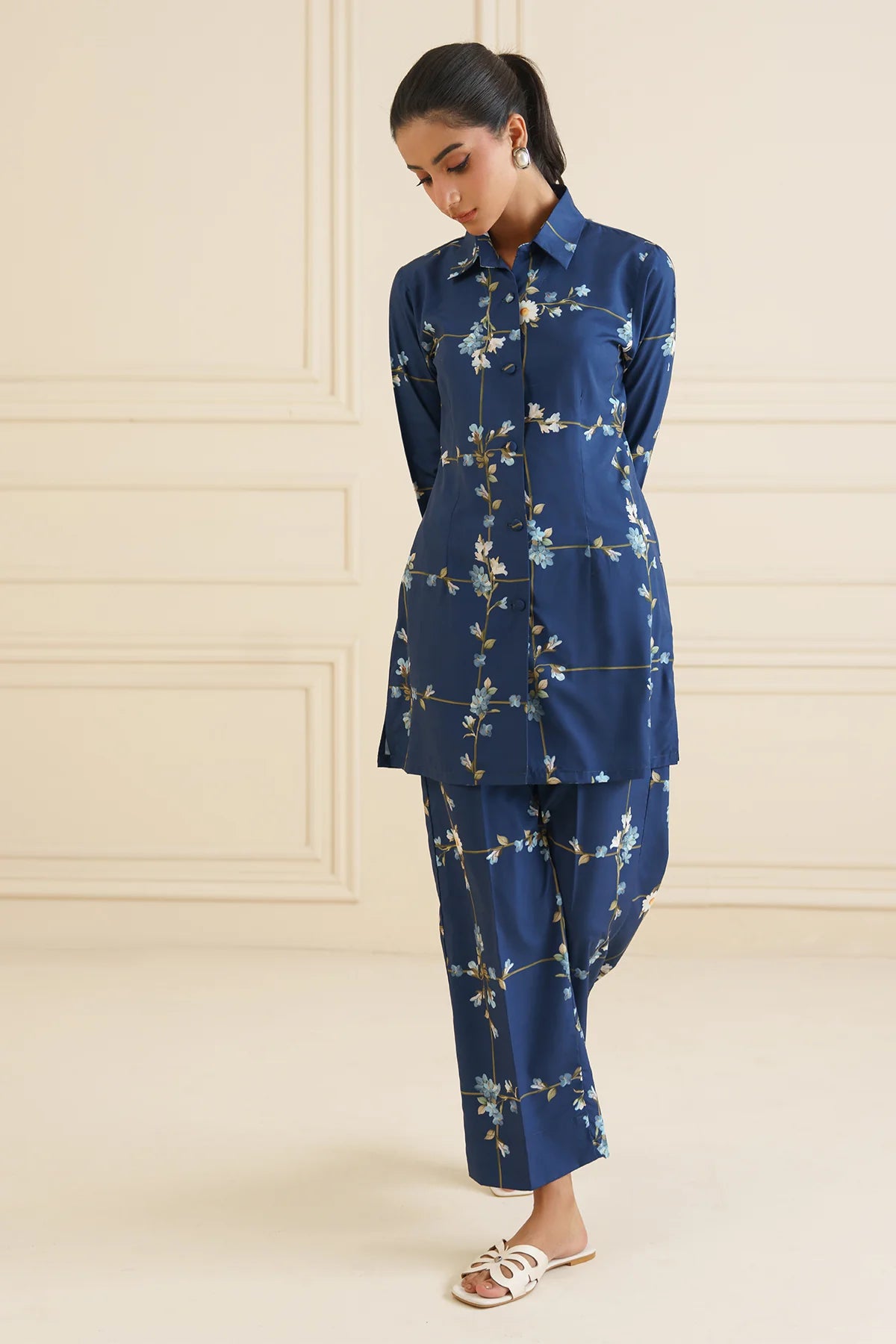 Blue Floral Co Ord Set